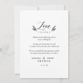 Botanische liefde en Bedankt Aangepast fotohuwelij (Achterkant)