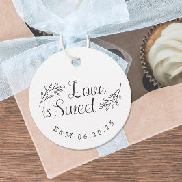 Botanische liefde is zoete bruiloft ronde bedankjes labels