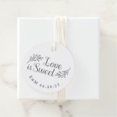 Botanische liefde is zoete bruiloft ronde bedankjes labels (In situ)