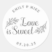 Botanische liefde is zoete huwelijksgunst ronde sticker (Voorkant)