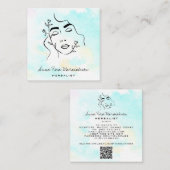 *~* Botanische lijn Art Goddess QR Greenery Vierkante Visitekaartje (Voorkant / Achterkant)