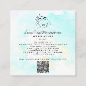 *~* Botanische lijn Art Goddess QR Greenery Vierkante Visitekaartje (Achterkant)