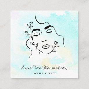 *~* Botanische lijn Art Goddess QR Greenery Vierkante Visitekaartje