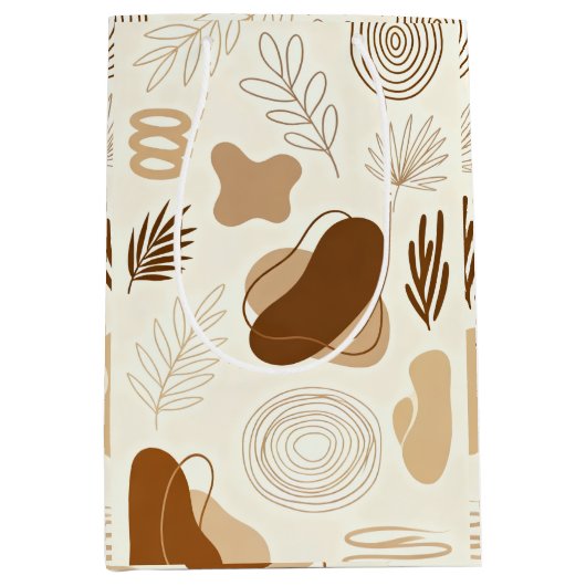 Botanische Lijn Kunst Papieren Zak Medium Cadeauzakje (Voorkant)