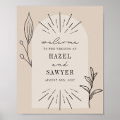 Botanische lijn Kunstschrift Tan Weddenschap Welko Poster (Voorkant)