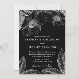  botanische lijn Kunstuitnodiging Kaart