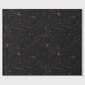 Botanische lijnkunst inpakpapier (Vlak)