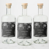 botanische lijnkunst likeurfles etiket (Flessen)