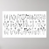 Botanische lijnkunst poster (Voorkant)
