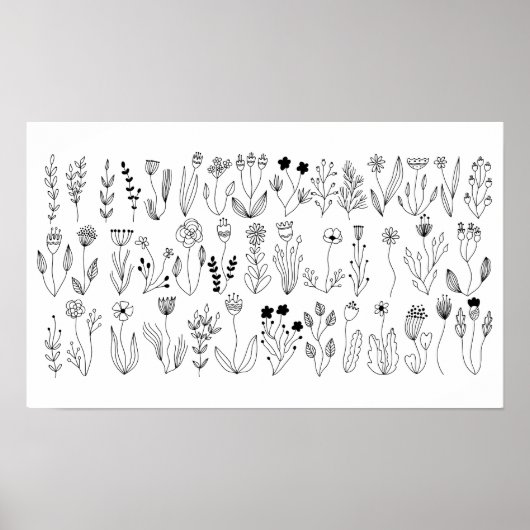 Botanische lijnkunst poster (Voorkant)