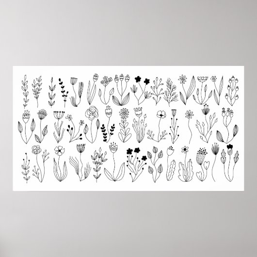 Botanische lijnkunst poster (Voorkant)