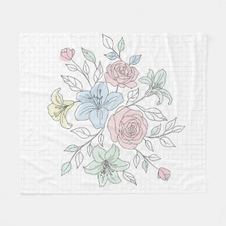 Botanische Lijnkunsttuin Fleece Deken