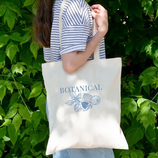 Botanische, lijnkunstvijg tote bag