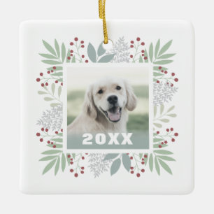 Botanische Lijst Aangepast foto Pet Foto Cute Dog  Keramisch Ornament