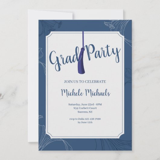 Botanische Lijst Afstuderen Invitation Kaart (Voorkant)