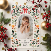  Botanische Lijst Boog Foto Kerst Feestdagenkaart