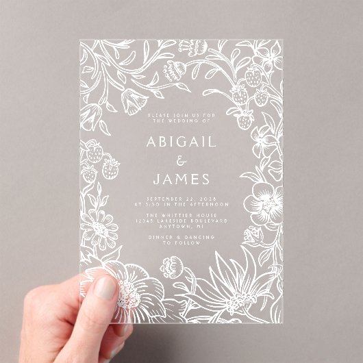  Botanische Lijst bruiloft Acryl Uitnodigingen (Insitu (Draagbaar))