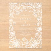  Botanische Lijst bruiloft Acryl Uitnodigingen (Voorkant)