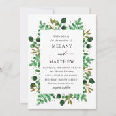 Botanische Lijst bruiloft uitnodiging_sneeuw Kaart (Voorkant)