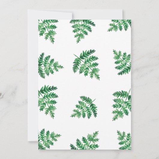 Botanische Lijst bruiloft uitnodiging_sneeuw Kaart (Achterkant)