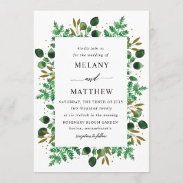Botanische Lijst bruiloft uitnodiging_sneeuw Kaart