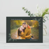 Botanische Lijst Editable Color Thanksgiving Card Feestdagenkaart (Staand voorkant)