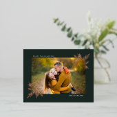 Botanische Lijst Folie Foto Thanksgiving Briefkaar Feestdagen Briefkaart (Staand Voorkant)