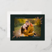 Botanische Lijst Folie Foto Thanksgiving Briefkaar Folie Feestdagen Briefkaart (Voorkant / Achterkant)