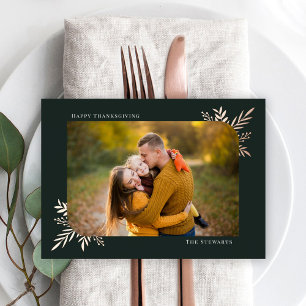 Botanische Lijst Folie Thanksgiving Fotokaart Feestdagenkaart