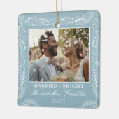 botanische lijst foto 1st Christmas Getrouwd Keramisch Ornament (Links)