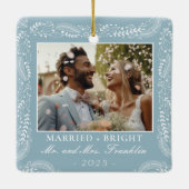 botanische lijst foto 1st Christmas Getrouwd Keramisch Ornament (Achterkant)