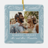 botanische lijst foto 1st Christmas Getrouwd Keramisch Ornament (Voorkant)