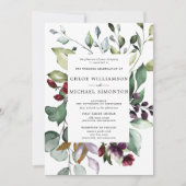 Botanische Lijst Hint van herfst-oliage bruiloft Kaart (Voorkant)
