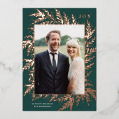 Botanische lijst JOY Kerst foto goud folie kaart (Voorkant)