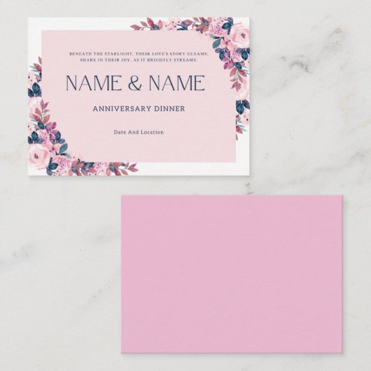 Botanische Lijst Jubileum Uitnodiging Kaart (Voorkant / Achterkant)