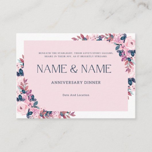 Botanische Lijst Jubileum Uitnodiging Kaart (Voorkant)