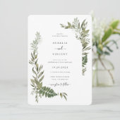 Botanische Lijst Olive Green Weddenschap Kaart (Staand voorkant)