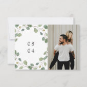 Botanische Lijst Waterverf laat foto achter Save The Date (Voorkant)