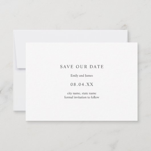 Botanische Lijst Waterverf laat foto achter Save The Date (Achterkant)