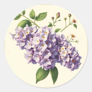 botanische Lila en kamillebloemen Ronde Sticker