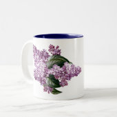  botanische Lilacs Flowers Tea Tweekleurige Koffiemok (Voorkant links)