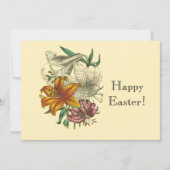  botanische lilies Floral Happy Easter Feestdagenkaart (Voorkant)