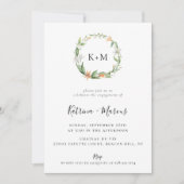 Botanische Lily Floral krans Verloving Kaart (Voorkant)