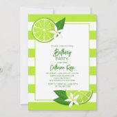 Botanische Limoen Citrus Zomer Verjaardagsfeest Kaart (Voorkant)