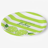 Botanische Limoen Citrus Zomerverjaardag Papieren Bordje (Gekanteld)