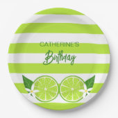 Botanische Limoen Citrus Zomerverjaardag Papieren Bordje (Voorkant)