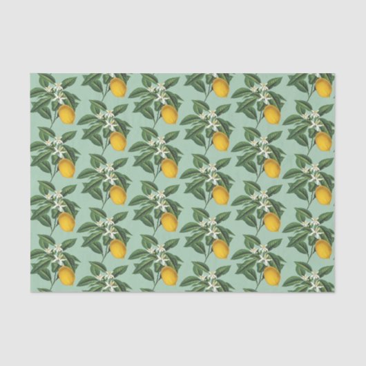  botanische limoenbloesem Groen Tissuepapier (Voorkant)