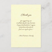 Botanische lokale groenteboer informatiekaartje (Achterkant)