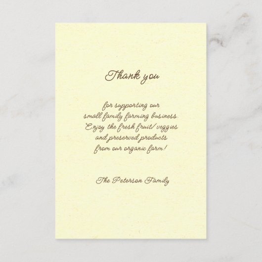 Botanische lokale groenteboer informatiekaartje (Achterkant)