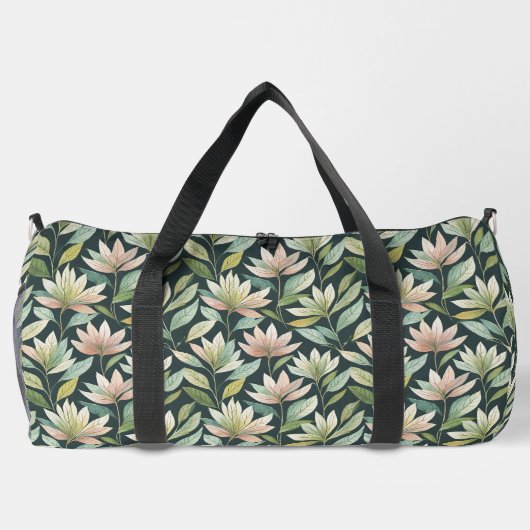 Botanische loof groen plunjezak (Achterkant)